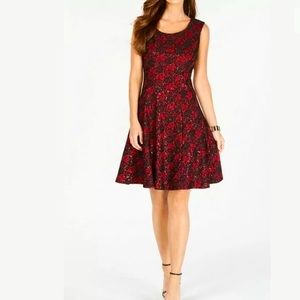 NWT Nine West Sequined Fit & Flare Lace dress 10